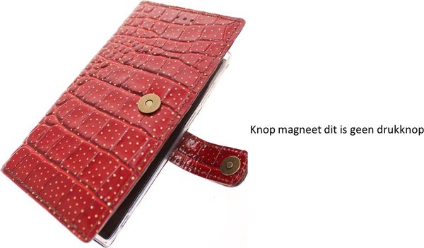 Made-NL Handgemaakte ( Apple IPhone 12 mini ) book case Rood krokodillen print