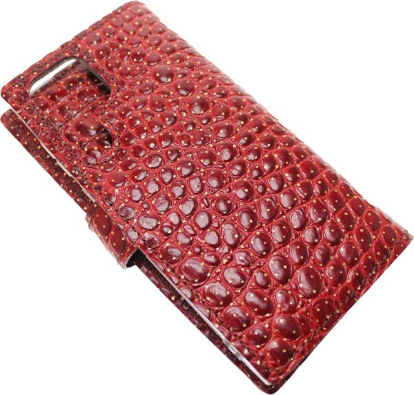 Made-NL Handgemaakte ( Samsung Galaxy S22 Ultra ) book case Rood krokodillen print