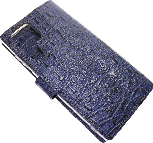 Made-NL Handgemaakte ( Samsung Galaxy A51 ) book case Paars/Zwart krokodillen print