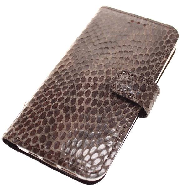 Made-NL hoesje iPhone 14 Plus Bruin slangenprint geitenleer